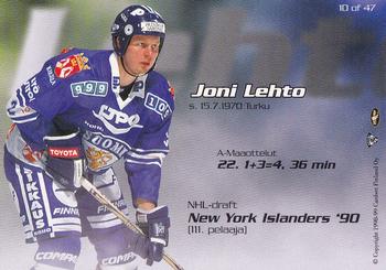 1998-99 Cardset Finland - Finnish National Team #10 Joni Lehto Back
