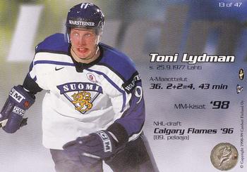 1998-99 Cardset Finland - Finnish National Team #13 Toni Lydman Back