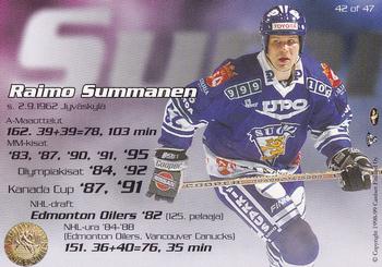 1998-99 Cardset Finland - Finnish National Team #42 Raimo Summanen Back