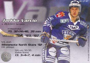 1998-99 Cardset Finland - Finnish National Team #46 Jarkko Varvio Back