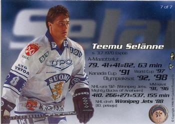 1998-99 Cardset Finland - Dream Team #7 Teemu Selänne Back