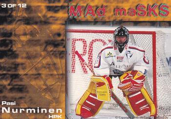 1998-99 Cardset Finland - Mad Masks #3 Pasi Nurminen Back