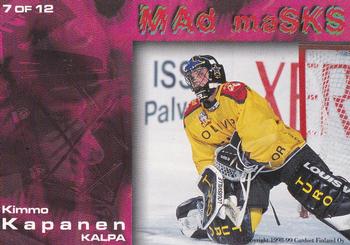 1998-99 Cardset Finland - Mad Masks #7 Kimmo Kapanen Back