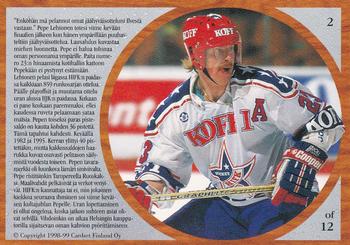 1998-99 Cardset Finland - 90's Top 12 #2 Pertti Lehtonen Back