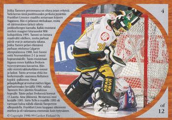 1998-99 Cardset Finland - 90's Top 12 #4 Jukka Tammi Back