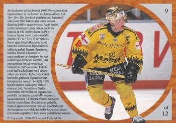 1998-99 Cardset Finland - 90's Top 12 #9 Ari Santanen Back