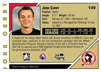 2007-08 In The Game Heroes and Prospects #149 John Curry Back