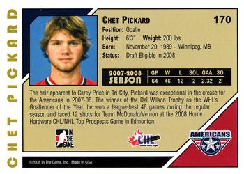 2007-08 In The Game Heroes and Prospects #170 Chet Pickard Back