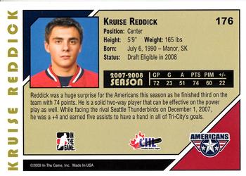 2007-08 In The Game Heroes and Prospects #176 Kruise Reddick Back