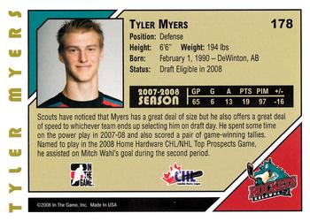2007-08 In The Game Heroes and Prospects #178 Tyler Myers Back