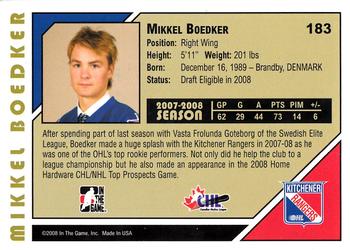 2007-08 In The Game Heroes and Prospects #183 Mikkel Boedker Back