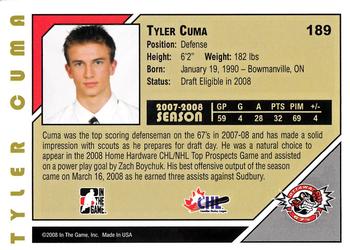 2007-08 In The Game Heroes and Prospects #189 Tyler Cuma Back