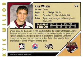 2007-08 In The Game Heroes and Prospects #27 Kyle Wilson Back