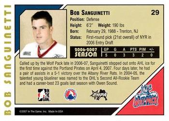 2007-08 In The Game Heroes and Prospects #29 Bobby Sanguinetti Back