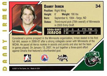 2007-08 In The Game Heroes and Prospects #34 Danny Irmen Back