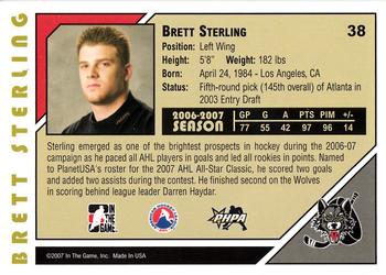 2007-08 In The Game Heroes and Prospects #38 Brett Sterling Back