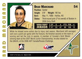 2007-08 In The Game Heroes and Prospects #54 Brad Marchand Back