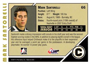 2007-08 In The Game Heroes and Prospects #66 Mark Santorelli Back