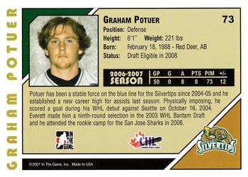 2007-08 In The Game Heroes and Prospects #73 Graham Potuer Back