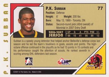 2007-08 In The Game Heroes and Prospects #77 P.K. Subban Back