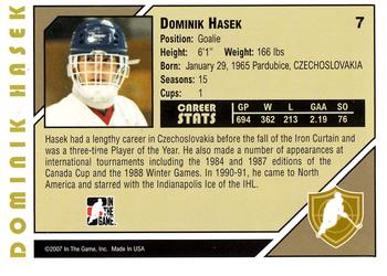 2007-08 In The Game Heroes and Prospects #7 Dominik Hasek Back