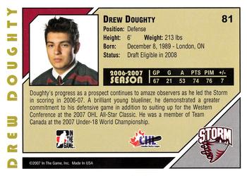 2007-08 In The Game Heroes and Prospects #81 Drew Doughty Back