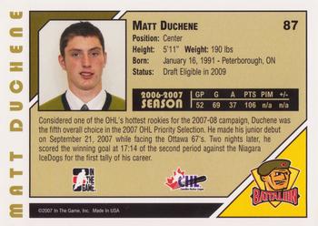 2007-08 In The Game Heroes and Prospects #87 Matt Duchene Back