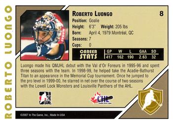 2007-08 In The Game Heroes and Prospects #8 Roberto Luongo Back