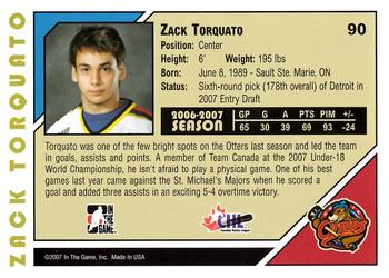 2007-08 In The Game Heroes and Prospects #90 Zack Torquato Back