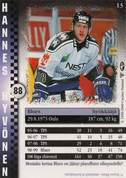 1999-00 Cardset Finland #13 Hannes Hyvönen Back