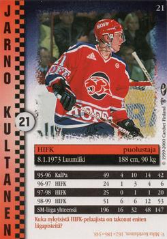 1999-00 Cardset Finland #21 Jarno Kultanen Back