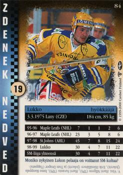 1999-00 Cardset Finland #84 Zdenek Nedved Back