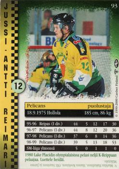 1999-00 Cardset Finland #93 Jussi-Antti Reimari Back