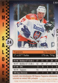 1999-00 Cardset Finland #130 Sami Salonen Back