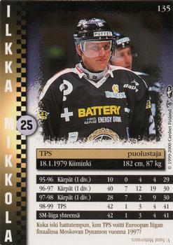 1999-00 Cardset Finland #135 Ilkka Mikkola Back