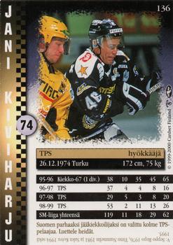 1999-00 Cardset Finland #136 Jani Kiviharju Back
