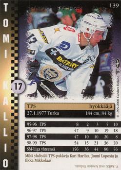 1999-00 Cardset Finland #139 Tomi Kallio Back