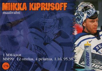 1999-00 Cardset Finland #178 Miikka Kiprusoff Back