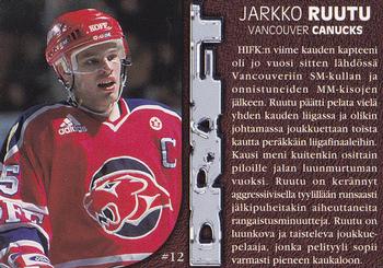 1999-00 Cardset Finland - Par Avion #12 Jarkko Ruutu Back