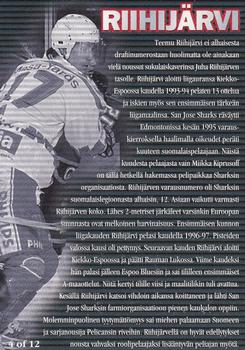 1999-00 Cardset Finland - Most Wanted #4 Teemu Riihijärvi Back
