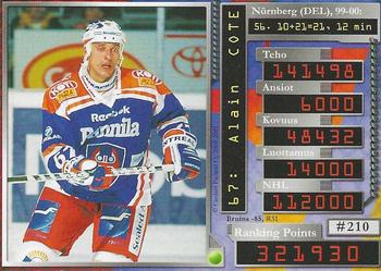 2000-01 Cardset Finland #210 Alain Cote Back