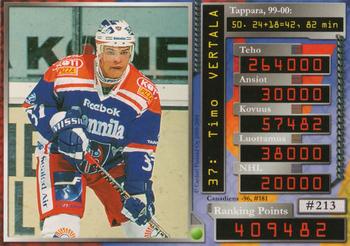 2000-01 Cardset Finland #213 Timo Vertala Back