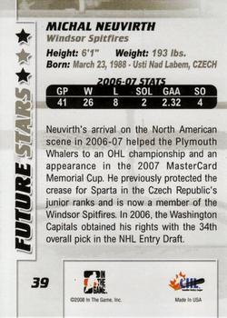 2007-08 In The Game Between the Pipes #39 Michal Neuvirth Back