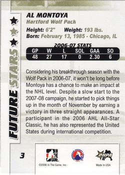 2007-08 In The Game Between the Pipes #3 Al Montoya Back
