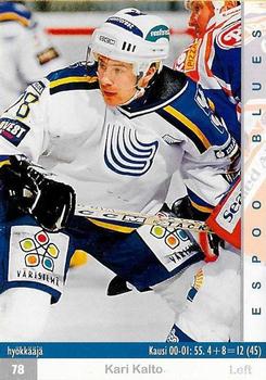 2001-02 Cardset Finland #12 Kari Kalto Front