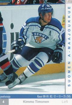 2001-02 Cardset Finland #162 Kimmo Timonen Front