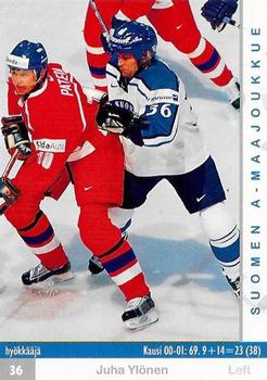 2001-02 Cardset Finland #179 Juha Ylönen Front