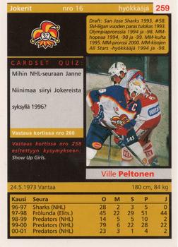 2001-02 Cardset Finland #259 Ville Peltonen Back