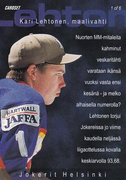 2001-02 Cardset Finland - Adrenaline Rush #1 Kari Lehtonen Back