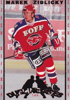 2001-02 Cardset Finland - Dueling Aces #6 Marek Zidlicky / Jiri Vykoukal Front